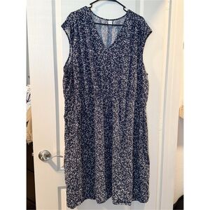 Old Navy Blue Ditsy Floral Midi Dress